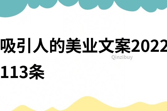 吸引人的美業文案2022113條
