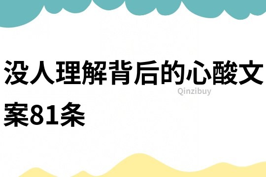 沒人理解背后的心酸文案81條