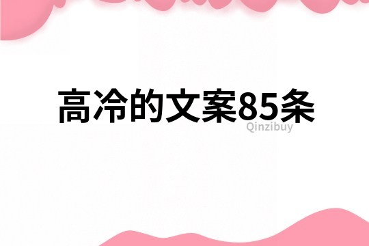 高冷的文案85條