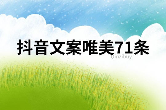 抖音文案唯美71條