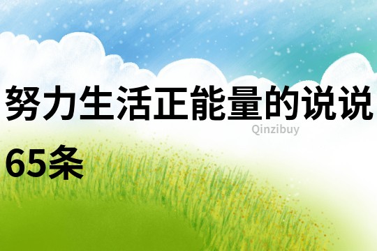 努力生活正能量的說說65條