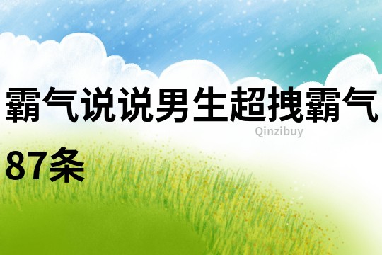 霸氣說說男生超拽霸氣87條