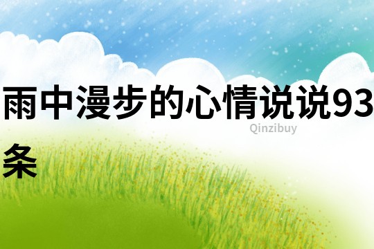 雨中漫步的心情說說93條