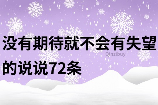 沒有期待就不會有失望的說說72條