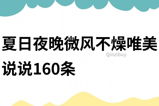 夏日夜晚微風(fēng)不燥唯美說說160條