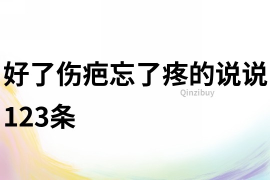 好了傷疤忘了疼的說說123條