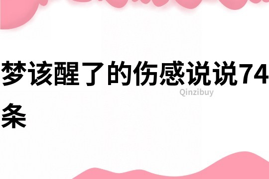 夢該醒了的傷感說說74條