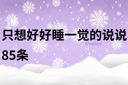 只想好好睡一覺的說說85條