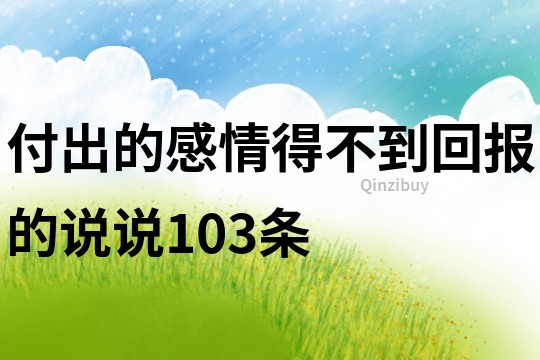 付出的感情得不到回報(bào)的說說103條