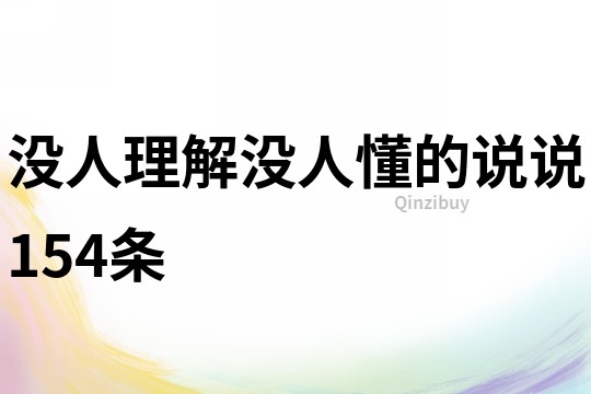沒人理解沒人懂的說說154條