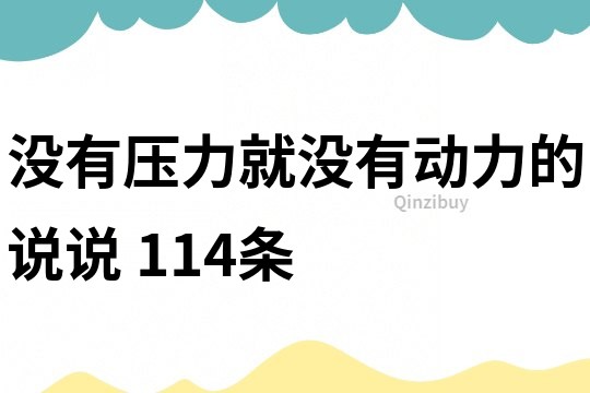 沒有壓力就沒有動力的說說	114條