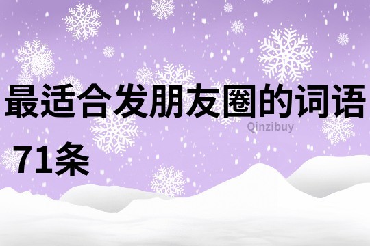 最適合發(fā)朋友圈的詞語	71條