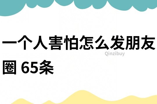 一個人害怕怎么發朋友圈	65條