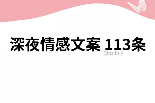 深夜情感文案	113條
