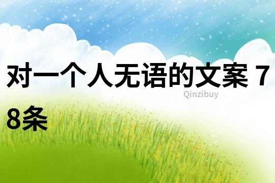 對(duì)一個(gè)人無(wú)語(yǔ)的文案	78條