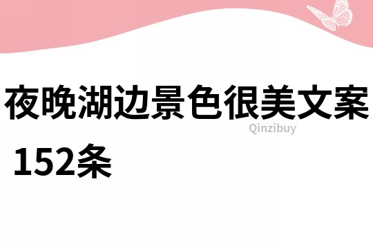 夜晚湖邊景色很美文案	152條