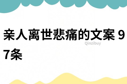 親人離世悲痛的文案	97條