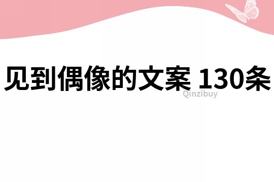 見到偶像的文案	130條