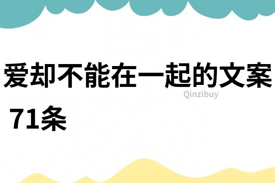 愛卻不能在一起的文案	71條