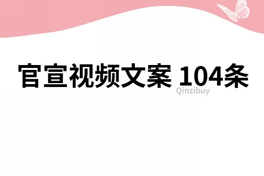 官宣視頻文案	104條