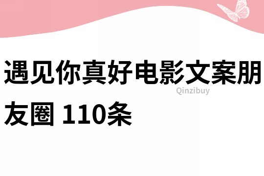遇見你真好電影文案朋友圈	110條