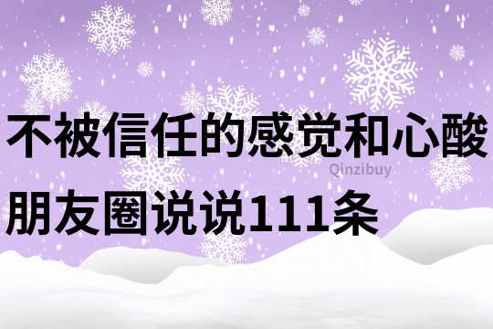 不被信任的感覺和心酸朋友圈說說111條