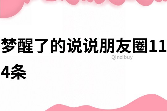 夢醒了的說說朋友圈114條
