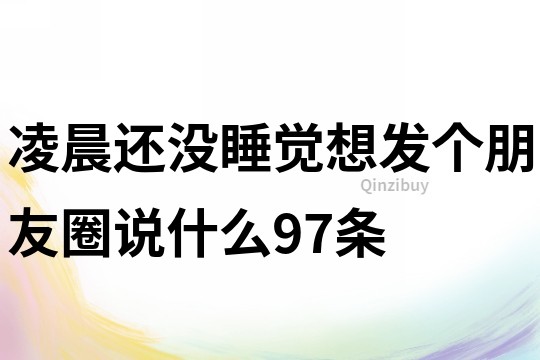 凌晨還沒睡覺,想發個朋友圈說什么97條