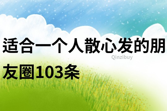 適合一個人散心發的朋友圈103條