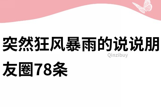 突然狂風(fēng)暴雨的說(shuō)說(shuō)朋友圈78條