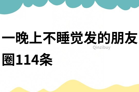 一晚上不睡覺發的朋友圈114條