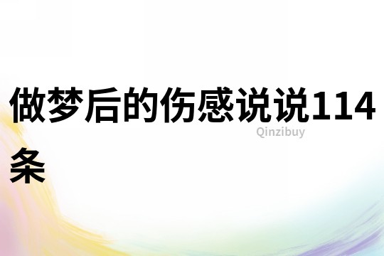 做夢后的傷感說說114條
