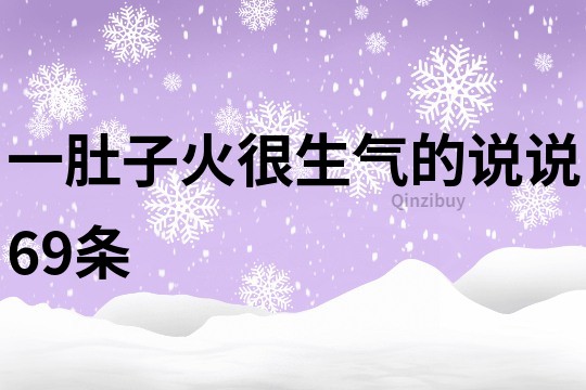 一肚子火很生氣的說說69條