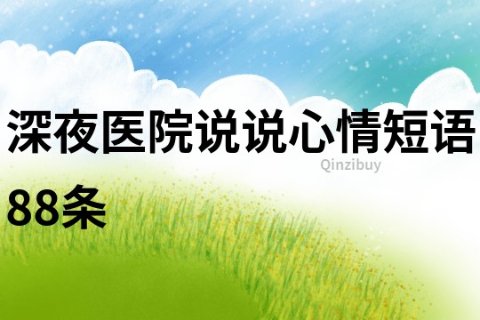 深夜醫(yī)院說說心情短語88條