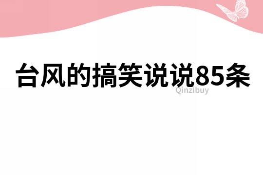臺風的搞笑說說85條