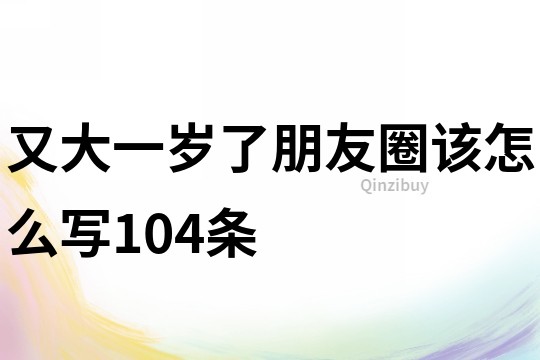 又大一歲了朋友圈該怎么寫104條