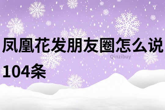 鳳凰花發朋友圈怎么說104條