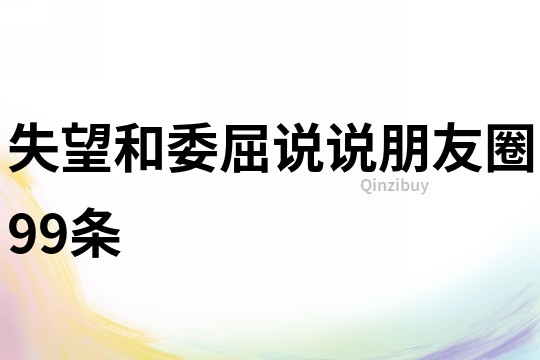 失望和委屈說說朋友圈99條