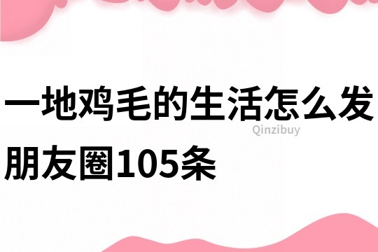 一地雞毛的生活怎么發朋友圈105條