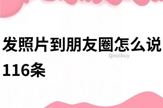 發(fā)照片到朋友圈怎么說116條