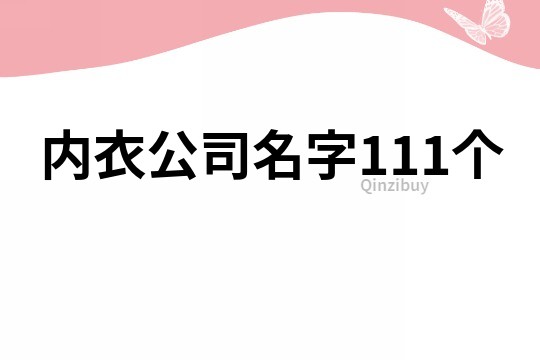 內(nèi)衣公司名字111個