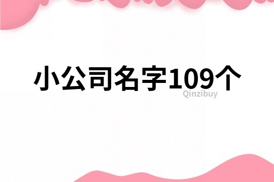 小公司名字109個