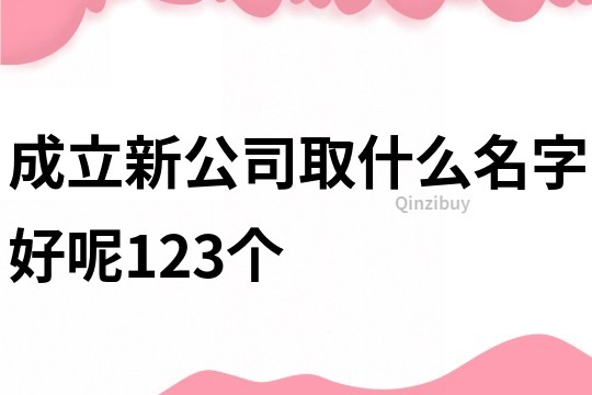 成立新公司取什么名字好呢123個