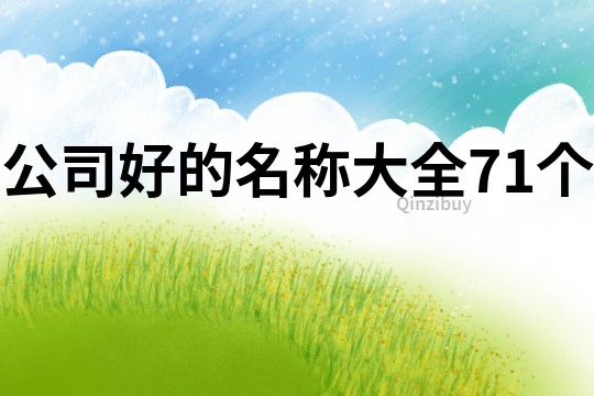 公司好的名稱大全71個