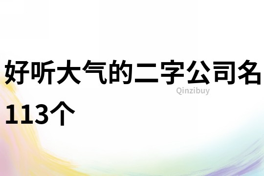 好聽大氣的二字公司名113個