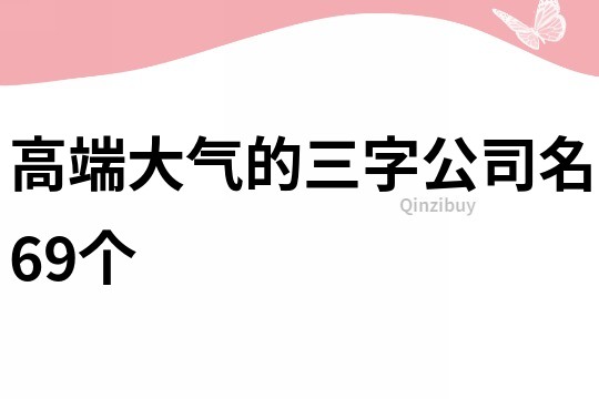 高端大氣的三字公司名69個