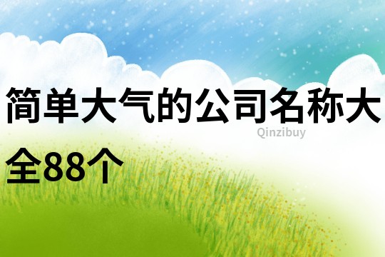 簡單大氣的公司名稱大全88個