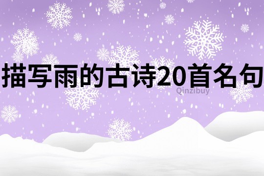 描寫雨的古詩20首名句