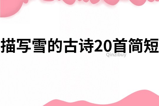 描寫雪的古詩20首簡短
