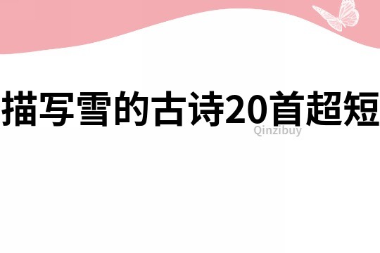 描寫(xiě)雪的古詩(shī)20首超短